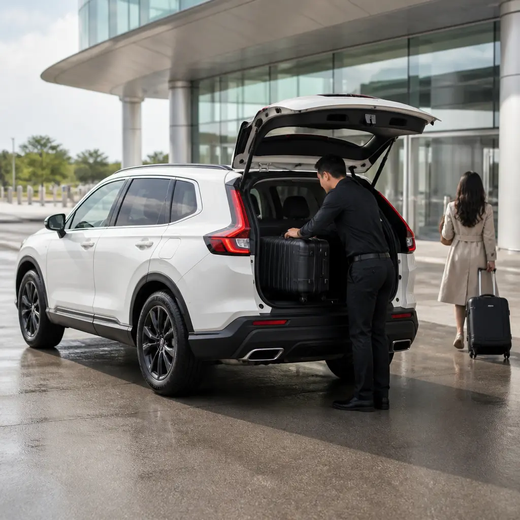 Airport transportation with luggage loading
