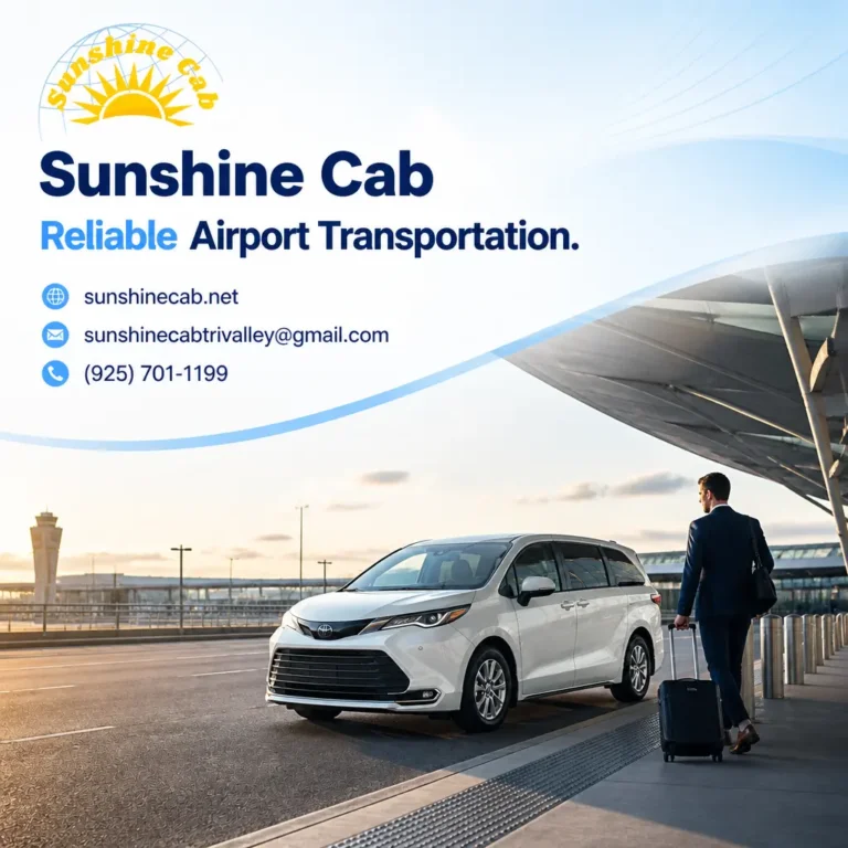 Branded visual for airport transportation tips for business travelers, highlighting calm planning for business trips and airport pickups.