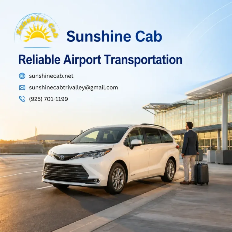 Branded visual for Livermore to San Jose Airport transportation with a realistic white sedan near airport travel planning details.