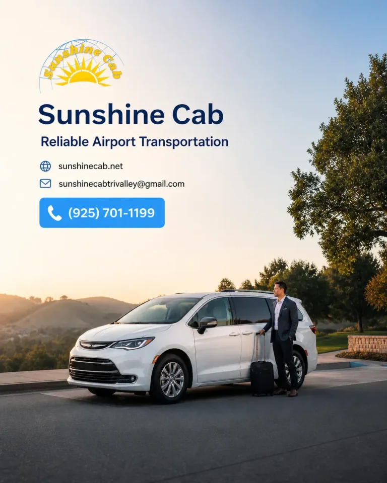 A realistic white taxi-style vehicle parked for local transportation in Alamo